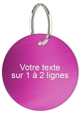 Mygoodprice Médaille Ronde pour chien chat et animaux gravée personnalisée en alu Rose 32mm