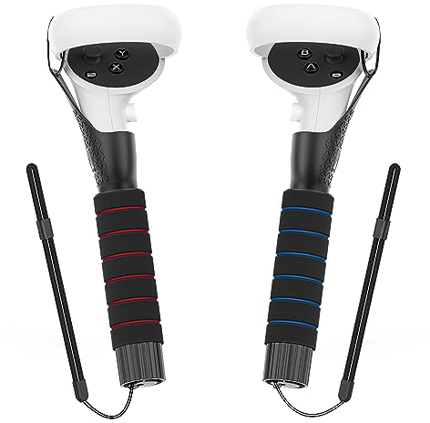 AMVR Dual Handles Extension Grips für Quest 2/Quest/Rift S Controller, unterstützt für die Beat Saber Games