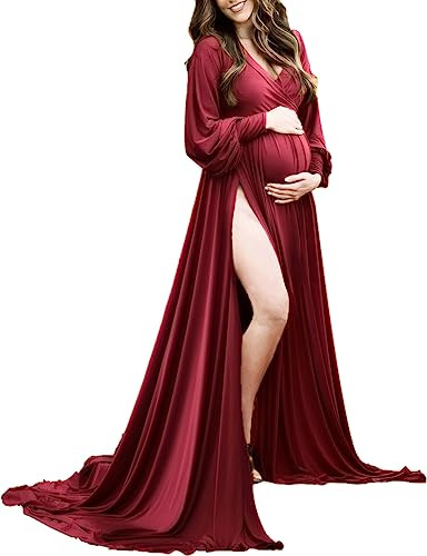 ChoiyuBella Soft Vestito per Occasioni Speciali, Bordeaux, XXL Donna