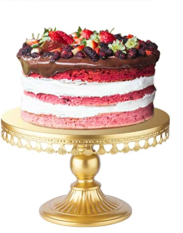 AIM & GGKK Gold Kuchen Stand, 12 Zoll（30cm） Runde Cupcake Ständer Metall Party Dessert Display Stand für Hochzeit Brithday Feier Baby Dusche