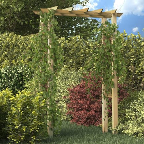 Homgoday Gartenlaube Rosenbogen Gartenbogen Rosenrankhilfe Torbogen für Kletterpflanzen Holzrosenbogen für Garten Terrasse 150 x 60 x 204 cm Holz Imprägniert