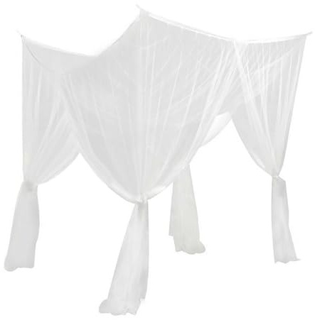 Sharplace Rideau de lit à baldaquin à 4, cantonnière de lit Suspendue, Couverture de drapé de literie, Rideau de lit à baldaquin de Chambre à Coucher pour, Blanc