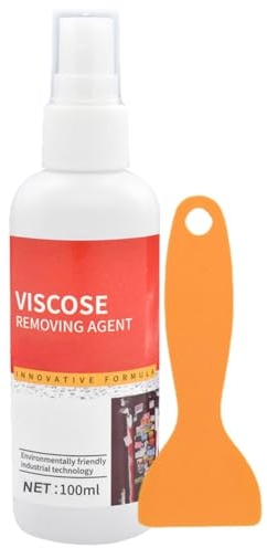 Toerjii Klebereste Entferner,100 ML etikettenlöser mit Praktischem Schaber – Extrem Starker Klebstoffentferner Etikettenlöser für Hartnäckige Etiketten,Aufkleber,Klebereste (1 Set)