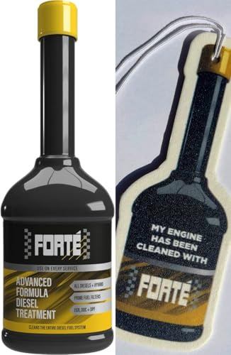 Forte Advanced Formula Diesel Treatment Cleaner Car Fuel 400ml with Free Car Air Freshner, Lowers Emissions, Reduces black smoke emissions, Maintians EGR and Turbo