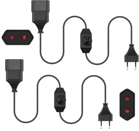 2 pièces Variateur d'intensitéavecCâble,VariateursLEDavecinterrupteur,Câbled'intensité pourlampesLED,VariateurLEDaveccâble,Câbled'alimentation avec interrupteur et prise