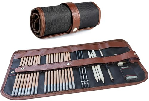 Kingmyth Drawing Pencils, Sketching Pencils 12B 10B 8B 6B 5B 4B 3B 2B B HB 2H Art Supplies Graphite Pencil Set with Charcoals for Art or Beginners