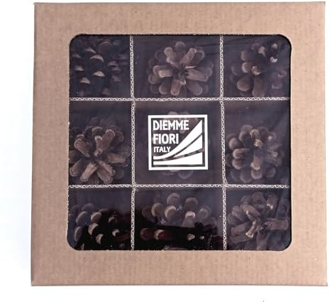 DIEMME FIORI | Pigne Ornamentali Profumate, Confezione da 9 Pigne, Decorazioni Natalizie, 110g