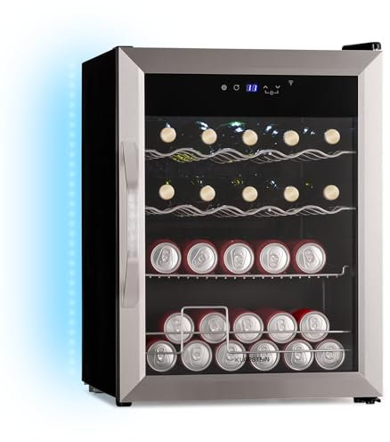 Klarstein Coachella 65 Smart Frigo à Boissons - 60L Réfrigérateur à Boissons, WiFi, LED, 3-18°C, Acier Inoxydable, Étagères Amovibles, Silencieux, R600a Écologique