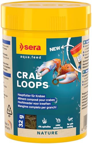 sera Crab Loops Krebsfutter 32 g | Hauptfutter aus sinkenden Loops für Süß- & Meerwasser-Krebse | Mit Spirulina & Erlenzapfen | Fördert Gesundheit & Farbenpracht | Natürliche Ernährungsgewohnheit