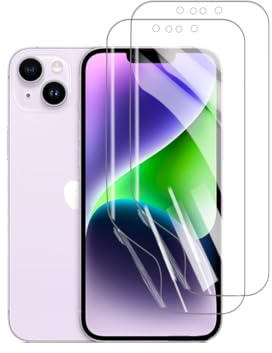 HYVICYROT Hydrogel Skärmskydd för iPhone 14 Plus/13 Pro Max, 2 stycken HD Genomskinliga Mjuka TPU Skärmskydd [Inte Härdat Glas] [HD Genomskinligt] [Hög Känslighet]