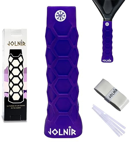 Jolnir Grip Padel Premium Morado - Set Completo con un Grip/Mango de Padel y un overgrip - Overgrips Padél Antideslizante y Cómodo