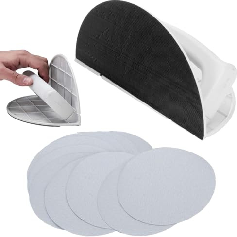 Strumento per Carta Vetro, FORMVERSITY Levigatrice Angolare Semicircolare Multifunzionale, Levigatrice a Mano per Angoli, Blocco Abrasivo Angolato per Cartongesso Finitura Superfici Angolari Bloccare