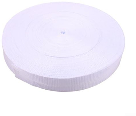 HpLive Ligne de délimitation de beach-volley - 100 m x 5 cm - En polyester - Avec bandes réfléchissantes - Pour terrain et pistes d'athlétisme - Blanc