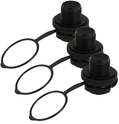 DECHOUS Tapón de Válvula de Rosca Espiral para Bote Inflable Pack de 3 Unidades Color y Negro Válvula de Inflado Rápido para Kayak Piscina y Colchón de Aire Compatible PVC