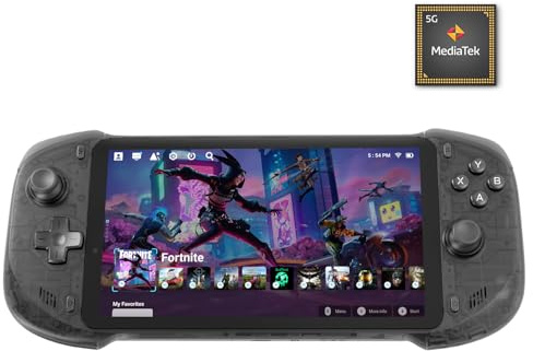 OnePro Cloud Handheld Portable Remote Play Gaming Console, For Xbox Cloud Gaming, NVIDIA GeForce NOW, Playstation, PC, Long-Battery Life, 7 1080P Touchscreen, Lightweight Retro Game Handheld - 64G (Black Translucent)