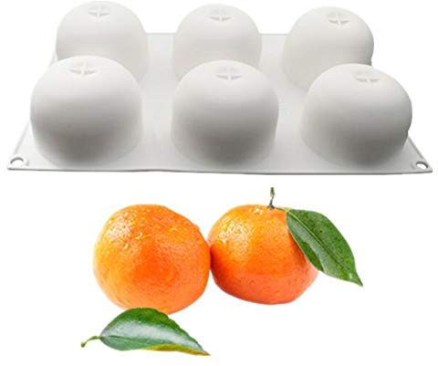 6 Trous Orange/Carambola Silicone Mousse Gâteau Moule, Cuisson Dessert Fondant Fruit Plats à Four, Chocolats Pâtisserie Poêle, Rond Plateau, Poêle Outil Décoration - Orange