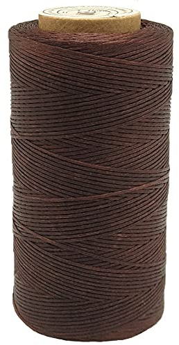 YEQIN Brown 1MM Leather Sewing Waxed Thread, 328 Yards, 150D Polyester, DIY, Bookbinding, Shoe Repairing, Leather Projects