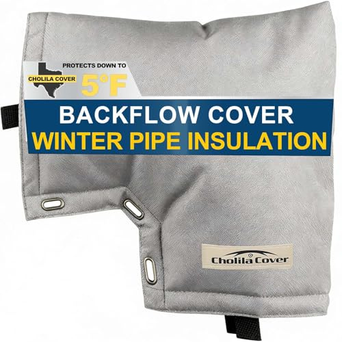 Cholila Cover Insulated Pouch (5˚F) - 13 W x 12 H Backflow Preventer Cover for Outside Pressure Vacuum Breaker - Sprinkler Cover with Thick Layers Fabric - Grey