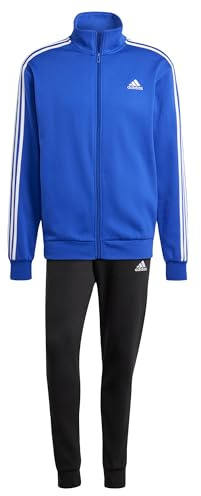 adidas Basic 3-stripes Fleece Track Suit, Tuta da allenamento Uomo, Semi Lucid Blue S23, L