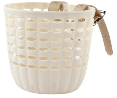 Cykelkorg för barn cykelkorg cykelkorg cykel främre styre korg scooterstyre korg skoterkorg balanscykelkorg trehjulingskorg för pojkar och flickor (beige)