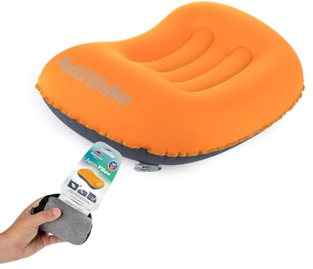 Naturehike Aeros Cojín de viaje de TPU ultraligero, inflable, resistente al agua, para camping, para dormir, para playa, senderismo, mochilero (naranja)