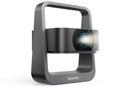 [App Integrata] Eeenfy Proiettore Portatile Venus V1 Pro, Smart Proiettore TV con 500ANSI,1080P, E-Focus/Keystone, Proiettor WiFi Bluetooth, Videoproiettori 4K Android per Esterni/Home Cinema, Nero
