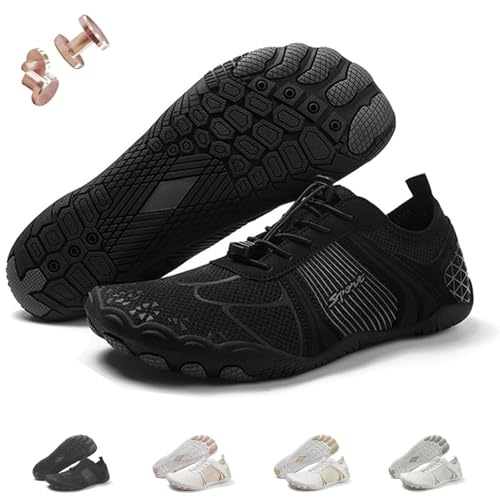 Zapatos de conexión a Tierra con Cobre, Calzado Descalzo de conexión a Tierra, Zapatos de Senderismo Descalzos para Mujer, Suaves y cómodos (A-Black,41)