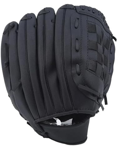 Baseballhandskar, baseballhandske, softball-träningsutrustning, storlek, utomhussport, vänster hand, man, kvinna, träning (svart 25 cm)