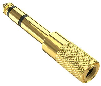 Headphone Adapter 3.5mm to 6.35mm Audio Jack – Headphone Jack Adapter, 1/4 Inch Aux Converter, Aux, Mini Plug to Phono, 3.5 to 6.35 Converter, Stereo Phono Plug – Gold-Plated