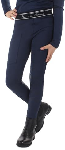 QHP Reithose Reitlegging Junior Kinder Eden Full Grip Navy, 19_Gr.:140