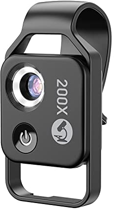 YIDOBLO Flexibles, verstellbares und aufsteckbares HD-Mikroskop, tragbar, kompatibel mit allen Smartphones, mit CPL-Polarisator, LED-Fülllicht, USB-Ladeanschluss