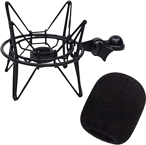 keepdrum WS02 Pop filter vindskydd + Samson SP04 Black Shockmount mikrofonhållare