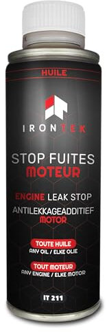 IRONTEK - Stop Fuites Moteur - Colmate Les Fuites - Efficacité Longue Durée - pour Tous Moteurs, Diesel, Essence, Hybride, GPL - 300ml