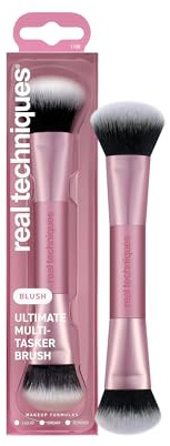 Real Techniques Ultimate Multi Tasker, Pinceau Double Embout pour Fond de Teint, Blush, Bronzer & Poudre, Sculpture et Estompe Précises, Fibres UltraPlush Douces, Cruelty-Free, 1 Unité
