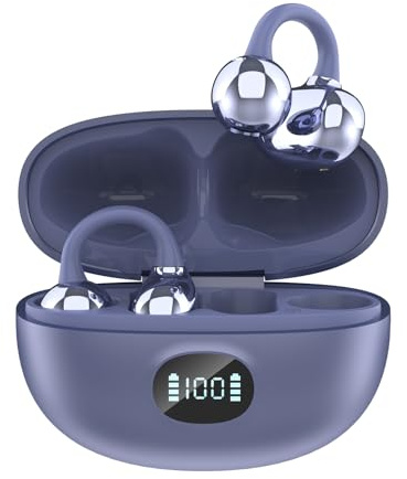 Sport Cuffie Bluetooth 5.4, Ultraleggero 4.3g, LED Schermo, Design Aperto, Stereo HiFi On Ear,50 ore di Riproduzione, Android & iOS,IPX5, Clip Orecchio Elegante Wireless Auricolari ad Alte Prestazioni