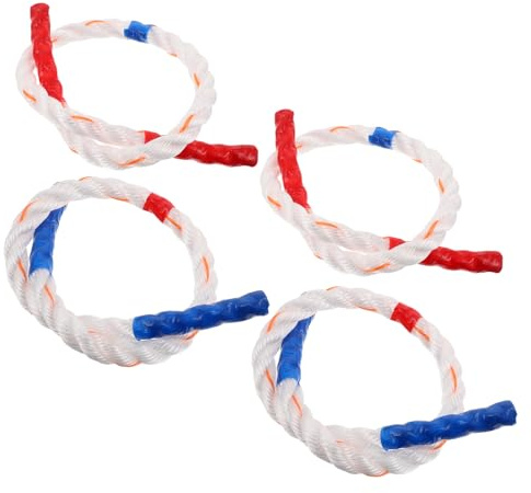 Gogogmee 4pcs ’s Gymnastics Short Ropes 60cm Braided Nylon Fitness Rope for Early Childhood Exercise and Sensory Training Red Blue Portable Physical Activity Equipment for Kindergarten