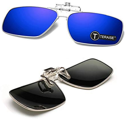 TERAISE Polarisierte Sonnenbrille des Metallclips, Sonnenbrille der Männer Klipp,mit Flip-Funktion, Geeignet für Outdoor-Sportarten