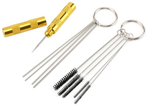 Kit de Nettoyage pour Aérographe, Brosses et Aiguilles de Nettoyage, 11 Pièces pour Peinture au Pistolet