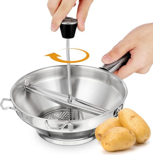 1pc Manual Stainless Steel Potato Ricer Presser for Easy Mashing Kitchen Tool for Mashed Potatoes and Vegetables No Electricity Needed Silver Finish
