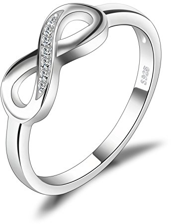 JewelryPalace Wickelring Infinity Verlobungsring Unendlichkeit Promise Eheringe Ring Silber 925 Damen, Zirkonia Silberringe Trauringe Damenring Hochzeitsringe Antragsring Ringe, Damen Schmuck 62
