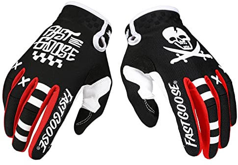 EXCEREY Skull Cycling Gloves Mountain Bike Gloves for Outdoor Sports, Driving, Climbing for Men & Women (Black, L)