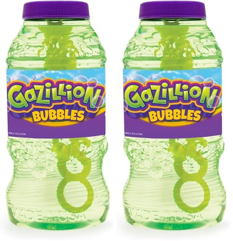 Gazillion Bubbles, Original Bubble Solution 2L - Create Bubbles with Premium Formula & 7-in-1 Bubble Wand - Non-Toxic & Safe (Pack of 2)