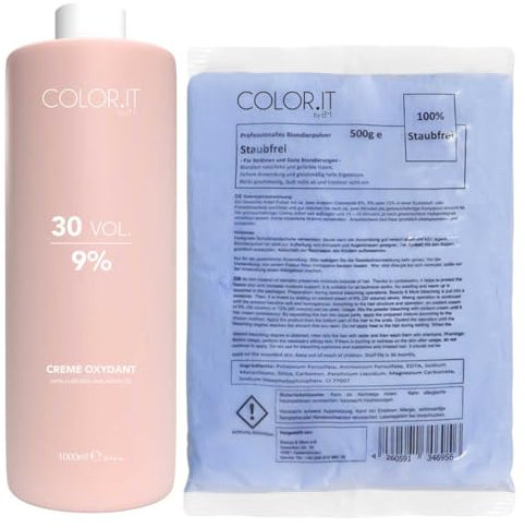 COLOR.IT by BM Blondier-Set 1000ml Creme-Entwickler und 500g Blondierpulver (9%, 1er Pack)