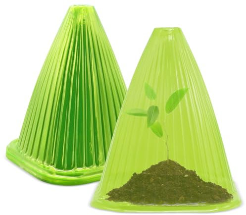 Aleker 20 Pcs Garden Plant Cloches, 22 x 19 cm Plastic Plant Protectors, Reusable Plant Covers Mini Greenhouse for Garden Plant, Plant Dome Bell Cover for Protection From Frost, Birds, Animals, Pests