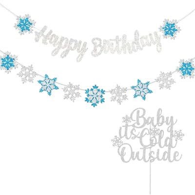 Ceeyoll 3 Pièces Decoration Anniversaire, Banderole Anniversaie, Texture Épaisse, Brillante et Légère, Kit Anniversaire, Deco Anniversire, Convient aux Baby Showers et aux Fêtes D'anniversaire