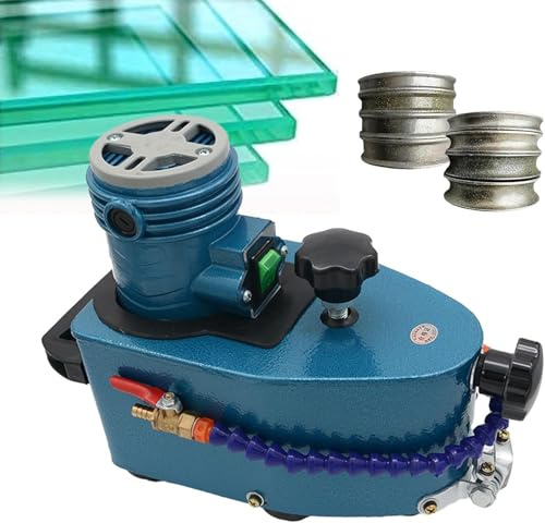 Electric Glass Edging Cutter Glass Grinding Machine for Plane,Curve, Rounded Corner, 8000r/Min Straight Round Bevel Edge Grinder Polish Edge Machine Green