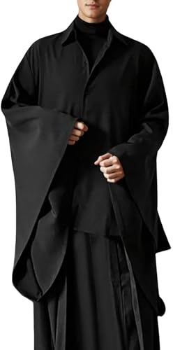 Mymyguoe Robe de moine lâche pour homme - Costume de méditation - Costume de moine bouddhiste traditionnel - Prière bouddhiste - Vêtements d'arts martiaux - Shaolin Wushu Kung Fu - Uniforme à manches