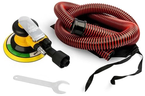 Lawnoval Máquina neumática de pulido y encerado, 13500 RPM, interfaz roscada de 1/4 pulgadas, presión de aire de 0.63 MPa, para carpintería, eliminación de óxido y detalles de automóviles, amarillo B