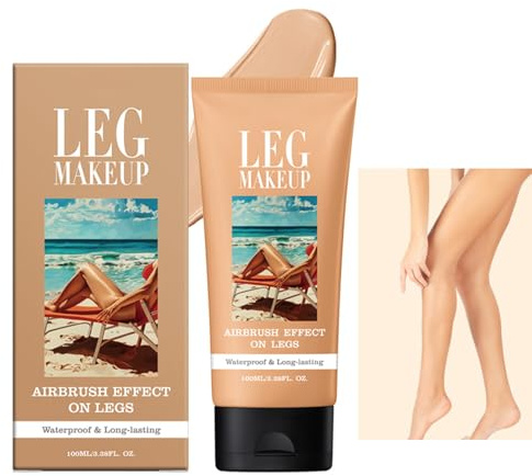 Crème Maquillage Imperméable pour Jambes, Cache-Tatouage & Anti-Cicatrices Sans Transfert, Fond de Teint Corps Longue Tenue pour une Peau Parfaite, Camouflage des Veines Variqueuses des Jambes