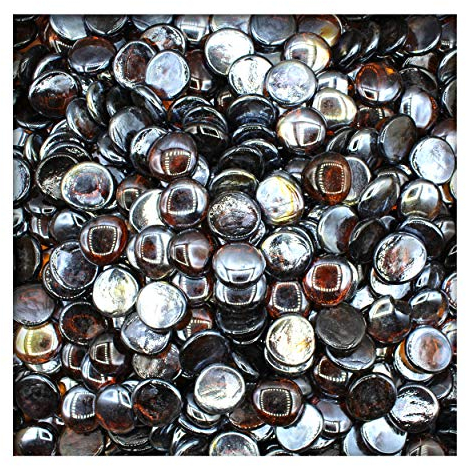 Kieskönig 5 kg Glasnuggets Glassteine Muggelsteine Mosaiksteine Tischdeko 25-32 mm Bernstein